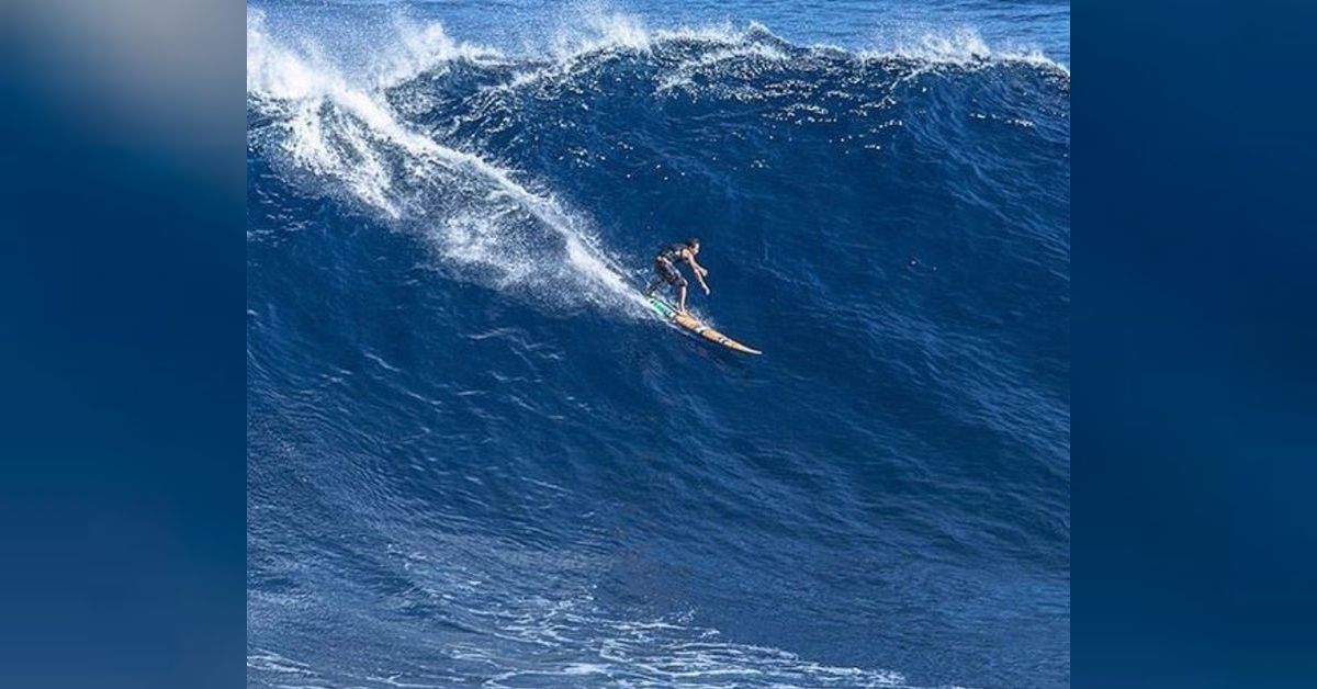 Sean McClenahan -- towing Jaws on the skimboard, big waves and